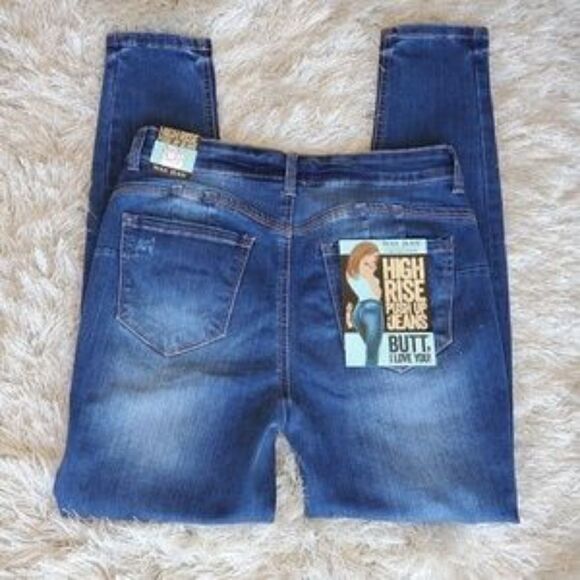 Women's Wax Jean Distressed High Rise Push Up - Picture 5 of 5